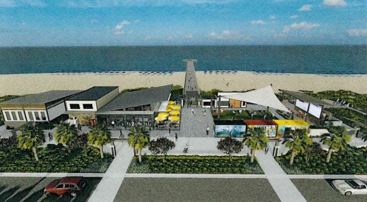 An artist rendering of what the Russell-Fields Pier could look like after the project. However, a formal design has not yet been approved by the Panama City Beach City Council.