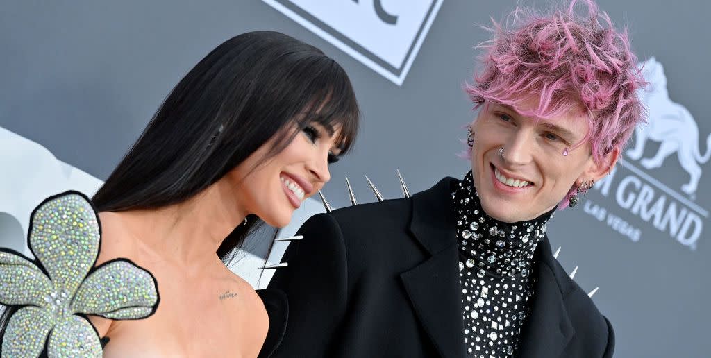 las vegas, nevada may 15 megan fox and machine gun kelly attend the 2022 billboard music awards at mgm grand garden arena on may 15, 2022 in las vegas, nevada photo by axellebauer griffinfilmmagic