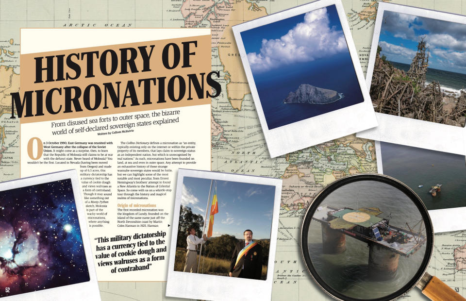 History of Micronations feature spread, All About History 128