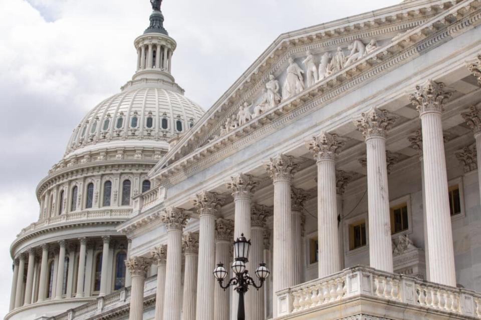 The United States Capitol is seen on Capitol Hill on August 6, 2022 in Washington, D.C. The U.S. Senate plans to work through the weekend to vote on amendments to the Inflation Reduction Act, expected to conclude on Sunday, August 7, 2022. (Photo by Anna Rose Layden/Getty Images)