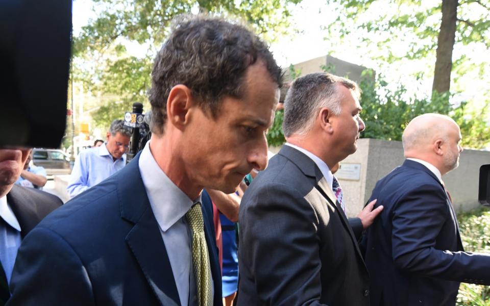 Anthony Weiner arrives for sentencing - AFP