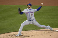 New York Mets starting pitcher David Peterson winds up during the third inning of the team's baseball game against the Washington Nationals, Thursday, Sept. 24, 2020, in Washington. (AP Photo/Nick Wass)