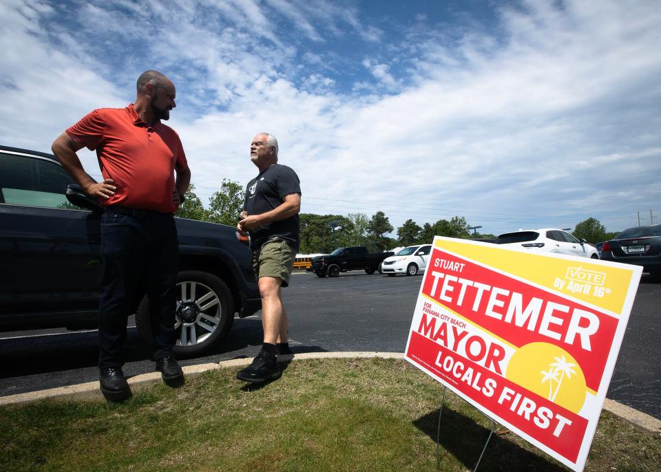 Stuart Tettemer, left, who is slated to become the next mayor of Panama City Beach, said officials too often overlook the needs of residents because of how much the area relies on tourism.