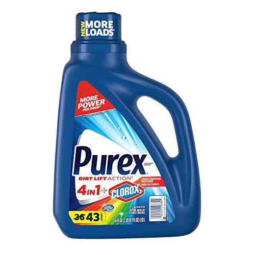 8) Purex Liquid Laundry Detergent Plus Clorox 2, Original, Fresh, 65 Fl Oz