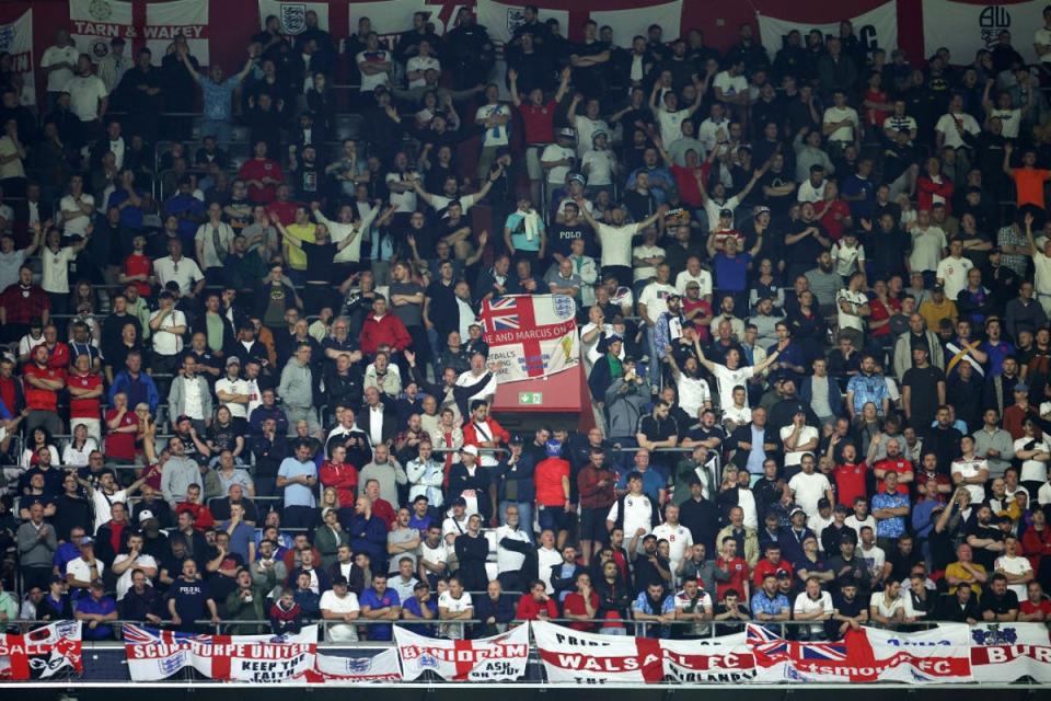 England fans during the Nations League match against Germany in June 2022 (The FA via Getty Images)