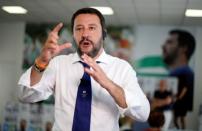 Northern League's leader Matteo Salvini answers journalists questions during a news conference in Milan, Italy, June 26, 2017. REUTERS/Alessandro Garofalo