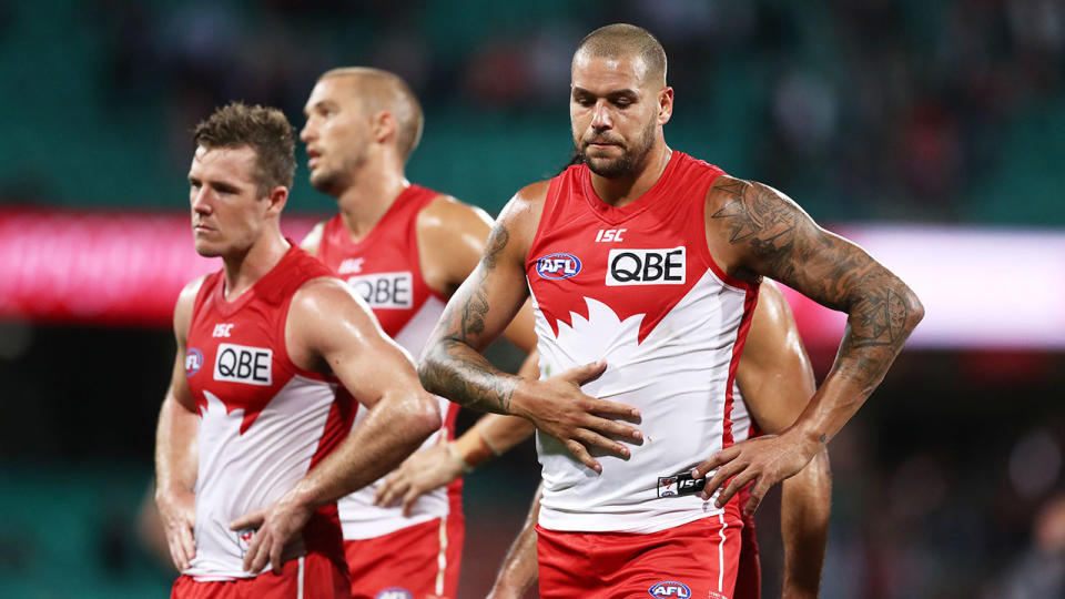 The Swans slumped to their third loss of the season against Melbourne. Pic: Getty