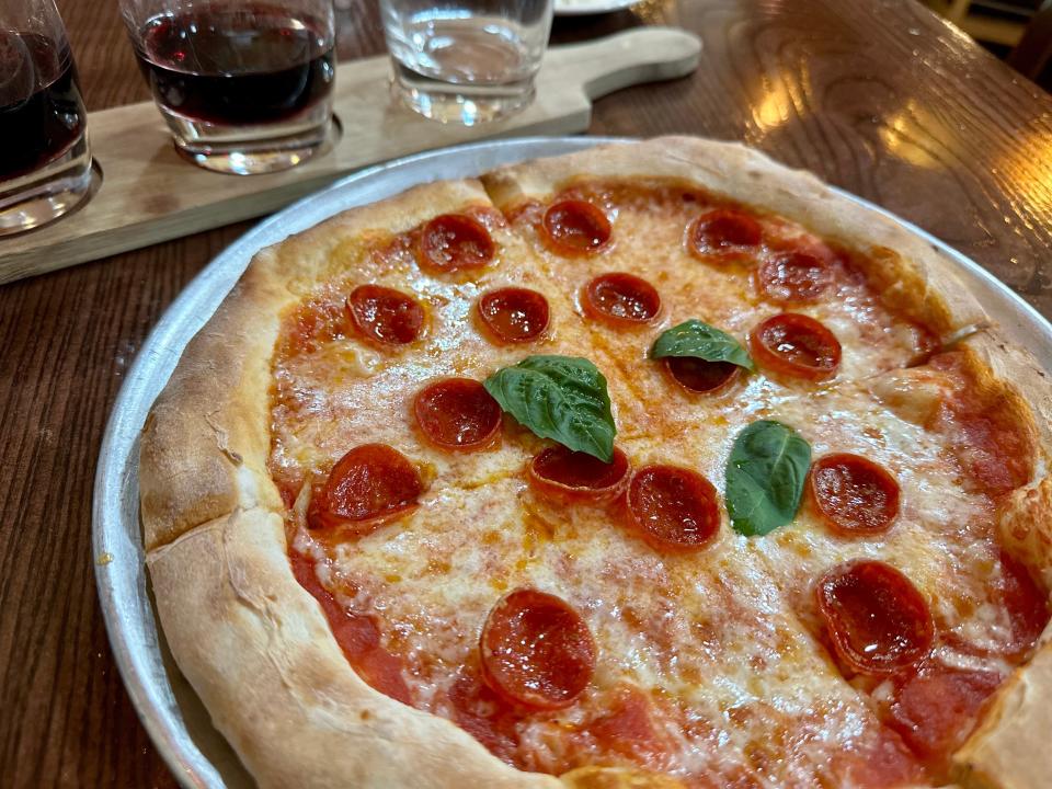 pepperoni pizza from via napoli restaurant in epcot at disney world