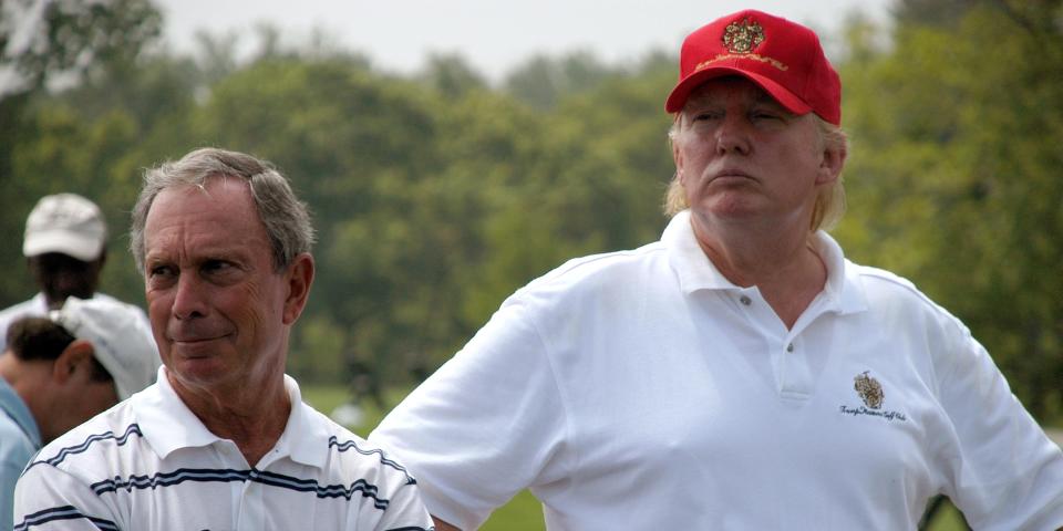 Mike Bloomberg and Donald Trump on golf course