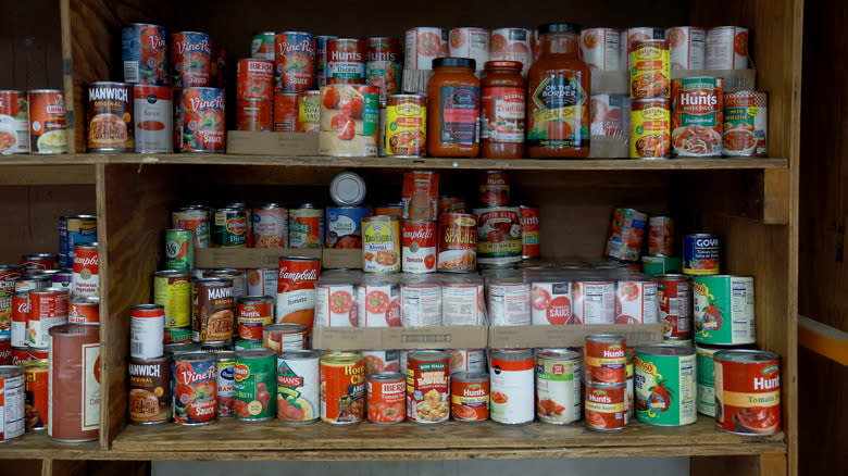community pantry with canned goods