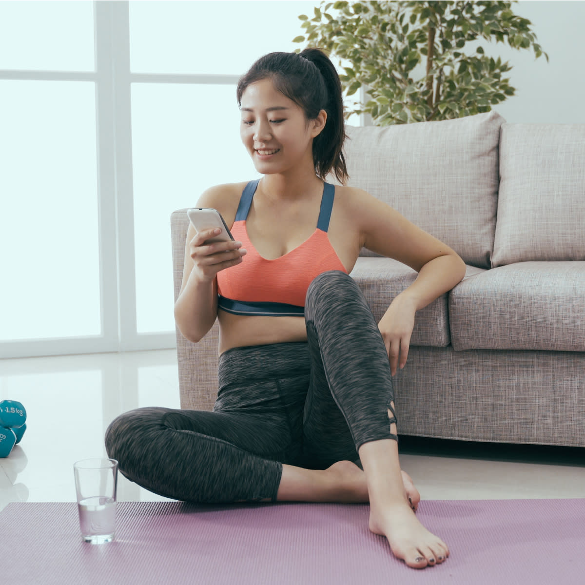 woman in workout outfit