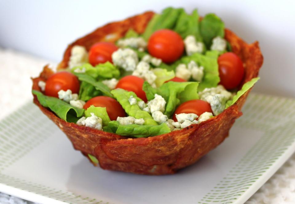 Bacon Cup Salad with Less Guilt