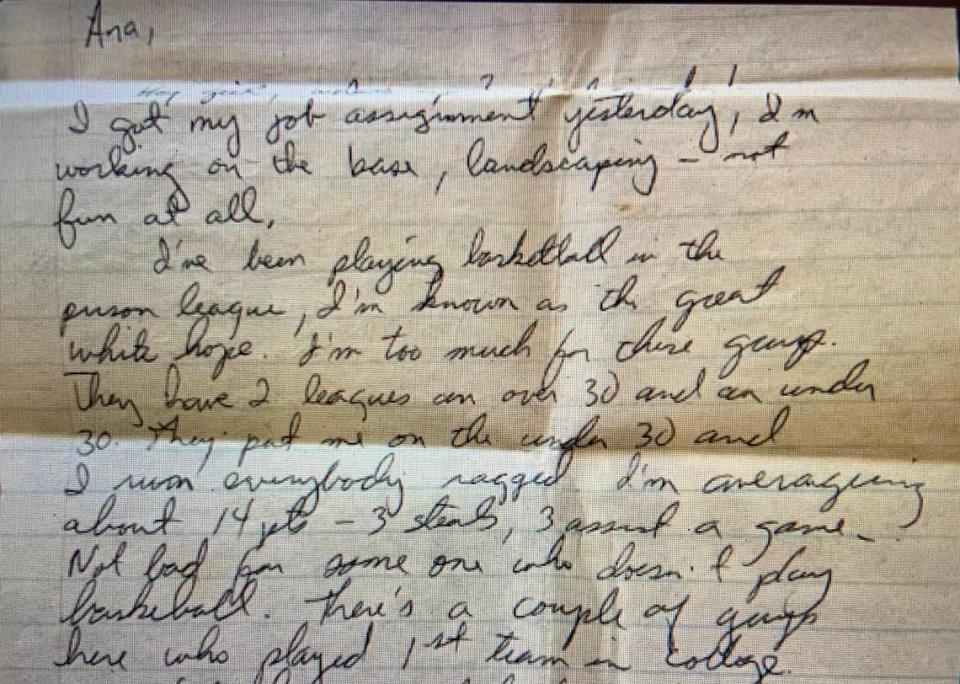 Tony Suarez wrote his youngest sister Ana Suarez Fleming some letters from prison, like this one, in the early 1990s. He served nearly two years in an N.C. prison for conspiracy to possess cocaine with intent to distribute.