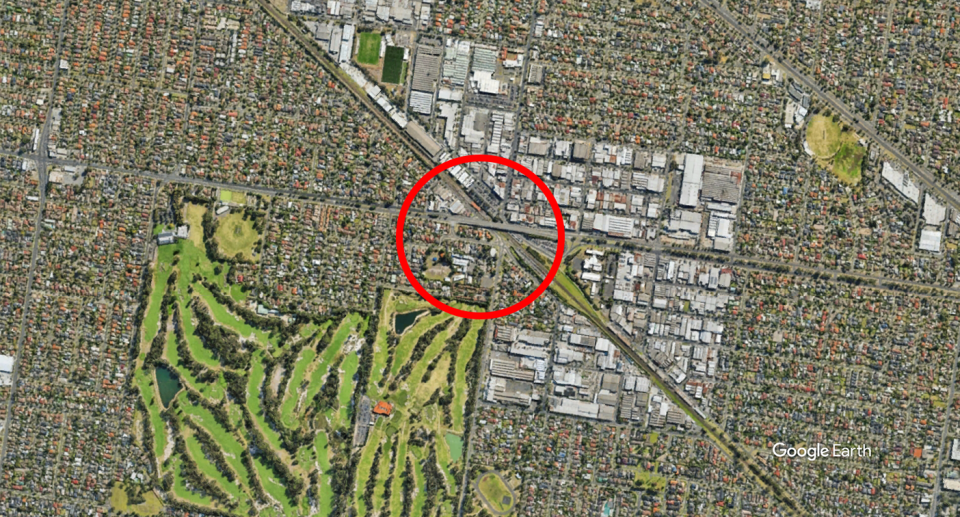 A Melbourne resident discovered the toad on a track in Huntingdale. Source: Google Earth