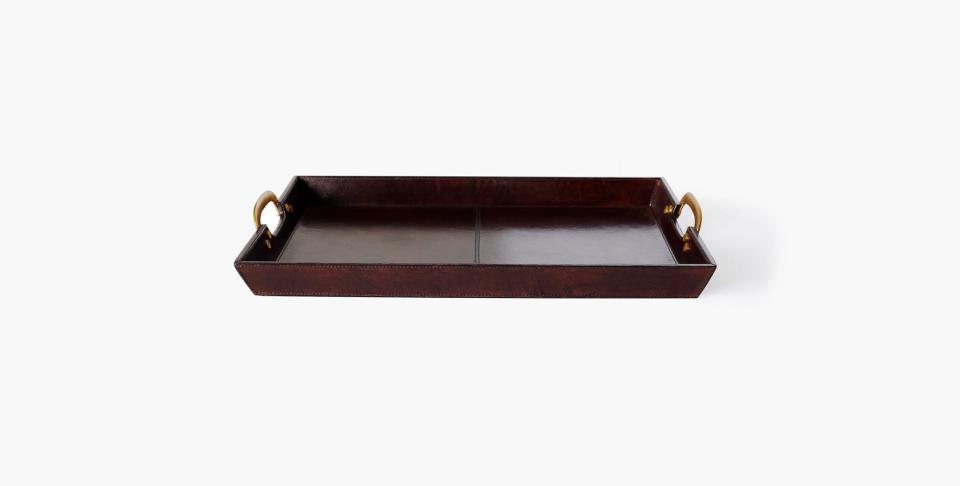 6) Cade Leather Serving Tray