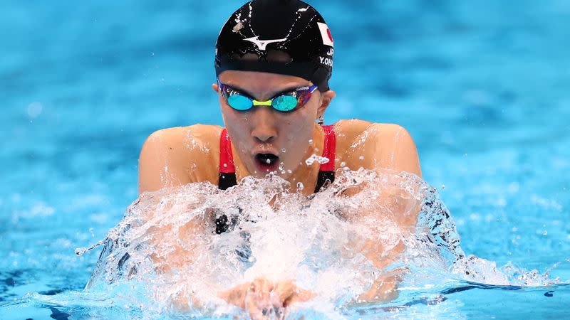 Foto del domingo de la nadadora japonesa Yui Ohashi durante la prueba de los 400 mts medley.