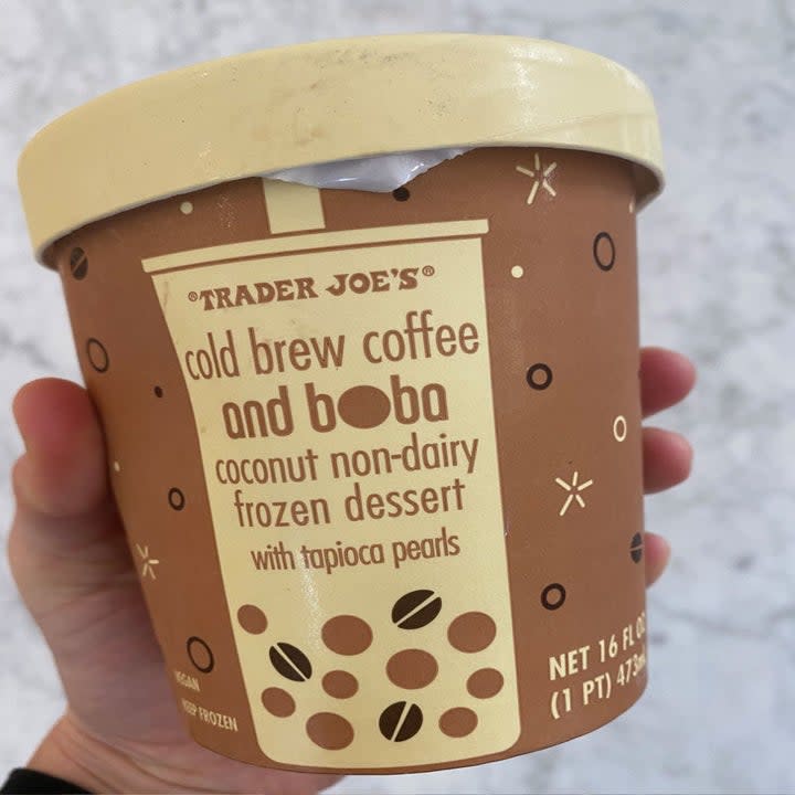 A pint of cold brew boba frozen dessert.