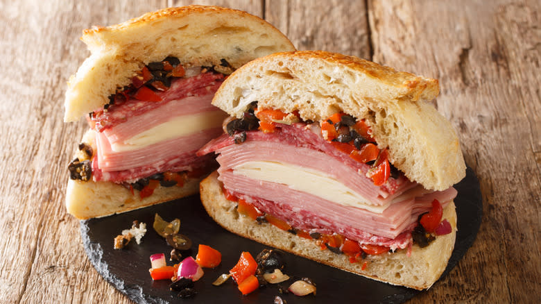 layered cured meat sandwich