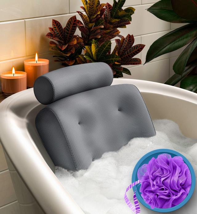Rebrilliant Non-Slip Suction Bath Pillow for Spa Bathtub Cushion