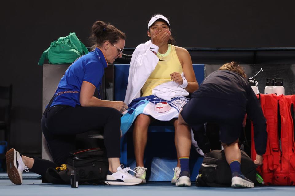 Raducanu needed medical treatment as she struggled with sickness in Melbourne (Getty Images)