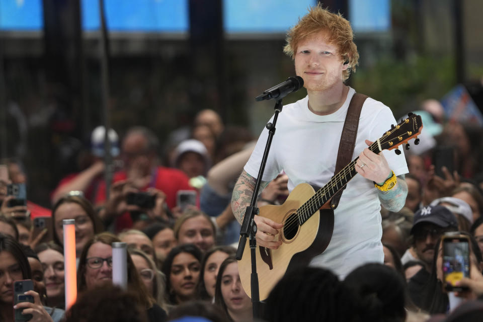 Ed Sheeran performs on NBC's 