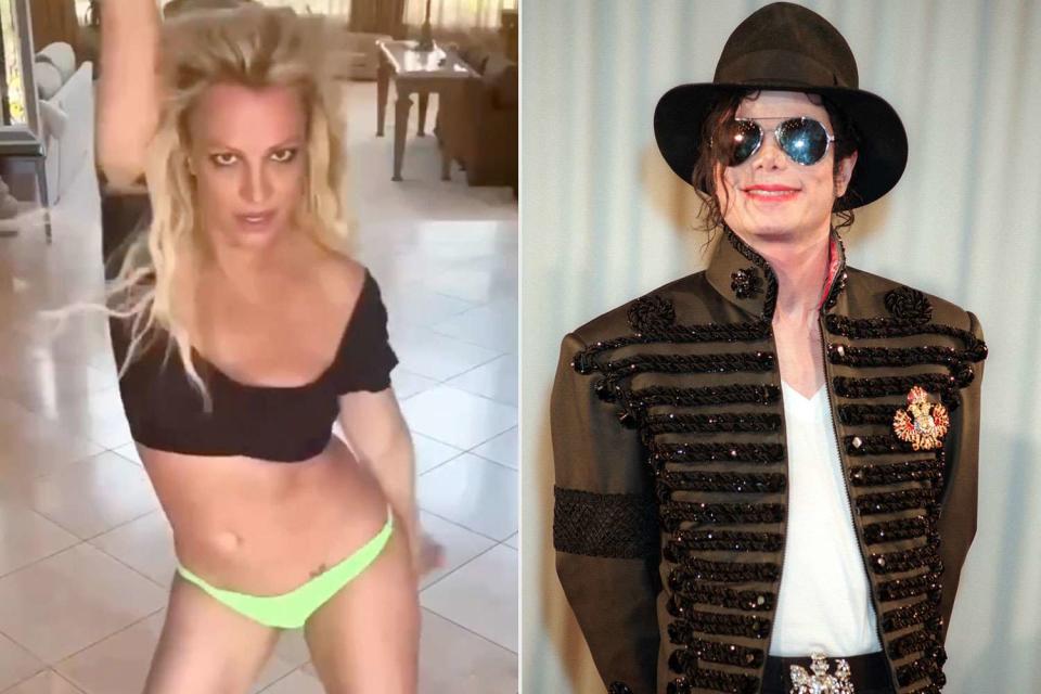<p>Britney Spears/Instagram; Sankei Archive/Getty </p> Britney Spears and Michael Jackson