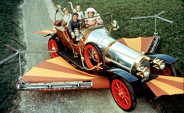 <p>Based on the book <em>Chitty Chitty Bang Bang: The Magical Car</em> by Bond author Ian Fleming, and with a screenplay by Roald Dahl, this combo could not lose. The car and story were inspired by the real-life racing driver Count Louis Zborowski, who designed and built four aero-engined cars based on Mercedes models. The name “Chitty Chitty Bang Bang” originated from the sound the cars made while idling.</p><p>For the film, six cars were created, including one fully functional roadgoing vehicle with the U.K. registration GEN 11. In 1967, it was designed by the film’s production designer, Ken Adam, and built by the Ford Racing Team or Alan Mann Racing—semantics—and fitted with a Ford 3000 V-6 engine and an automatic transmission. The studio built five other car props: a smaller roadgoing version, a transforming car, a hover car, a flying car, and an engineless version for trailer work. Some had engines added after filming so they could be used to promote the film. </p><p>Considered to be one of the most expensive movie props sold at auction, the GEN 11 fetched $805,000 in 2011, sold alongside the Wicked Witch's crystal ball from <em>The Wizard of Oz,</em> James Dean's tweed jacket from <em>Rebel Without a Cause,</em> and John Lennon's original handwritten lyrics for "Lucy in the Sky with Diamonds."</p><p><a class="link " href="https://www.amazon.com/gp/video/detail/0RQUV6MHYOFWGAICIRJEURG660/?tag=syn-yahoo-20&ascsubtag=%5Bartid%7C10048.g.27634406%5Bsrc%7Cyahoo-us" rel="nofollow noopener" target="_blank" data-ylk="slk:AMAZON;elm:context_link;itc:0;sec:content-canvas">AMAZON</a></p>