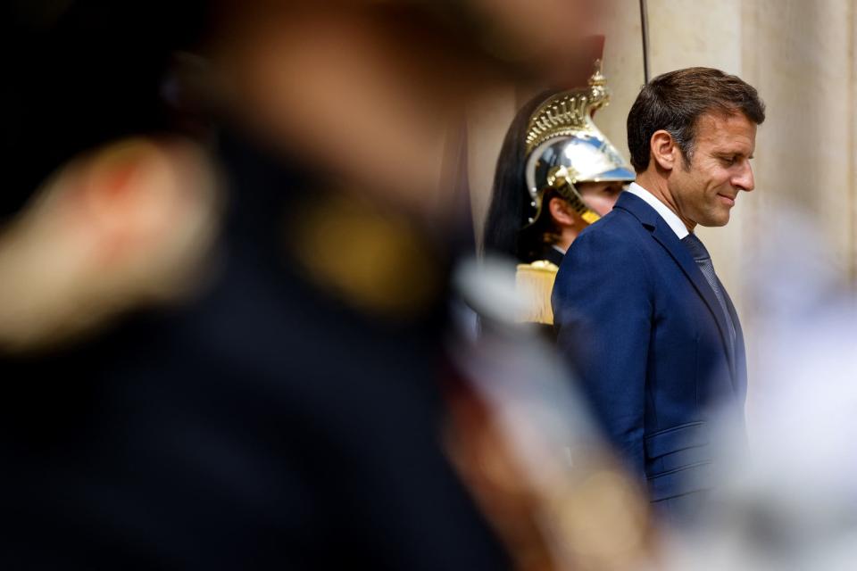 Emmanuel Macron à l'Elysée, le 10 juin 2022. - LUDOVIC MARIN / AFP