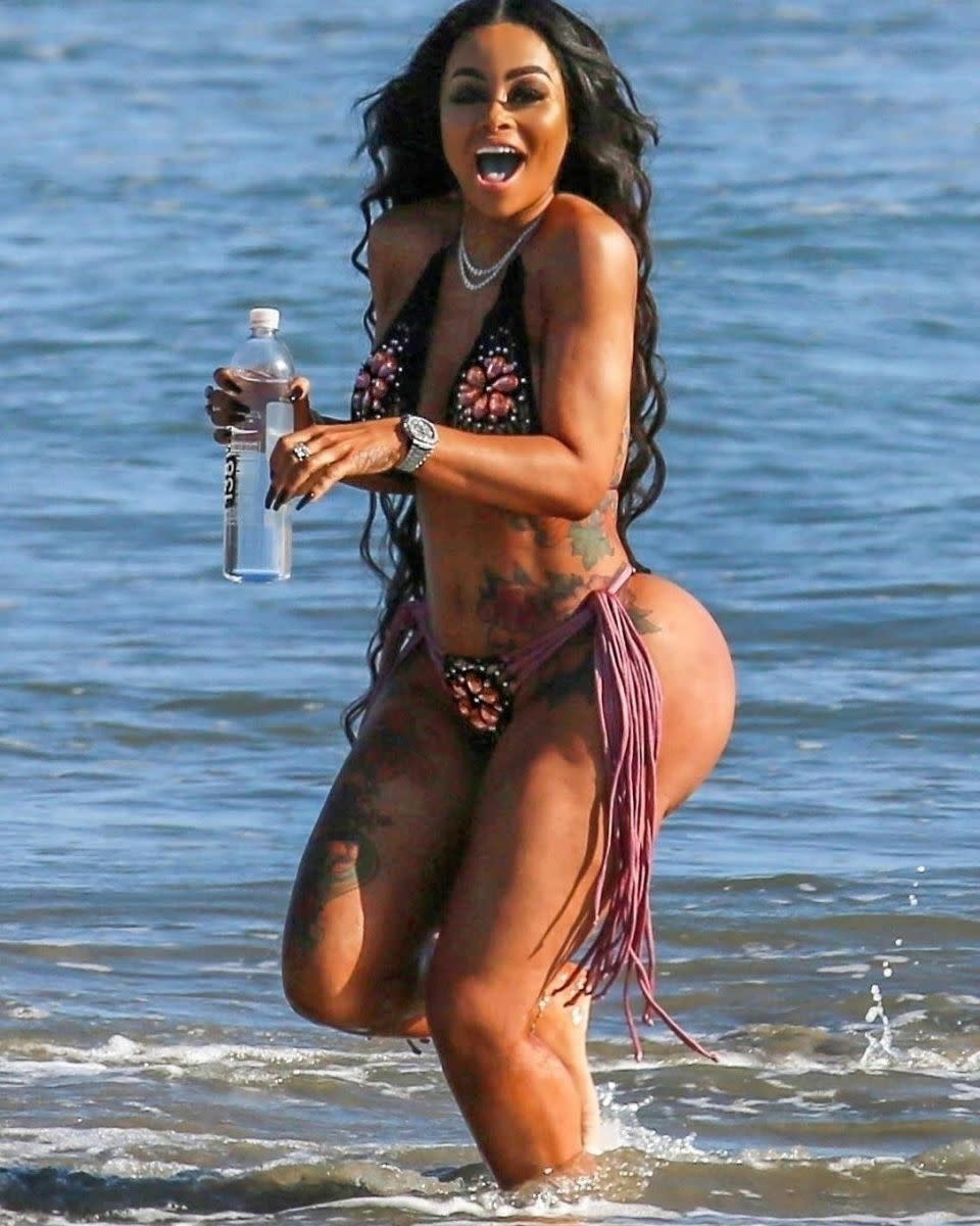 Chyna looked fab as she frolocked on the beach without a care in the world. Source: Backgrid