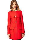 Stand to attention in this collarless coat with large military-style buttons that add impact. £100, asos.com