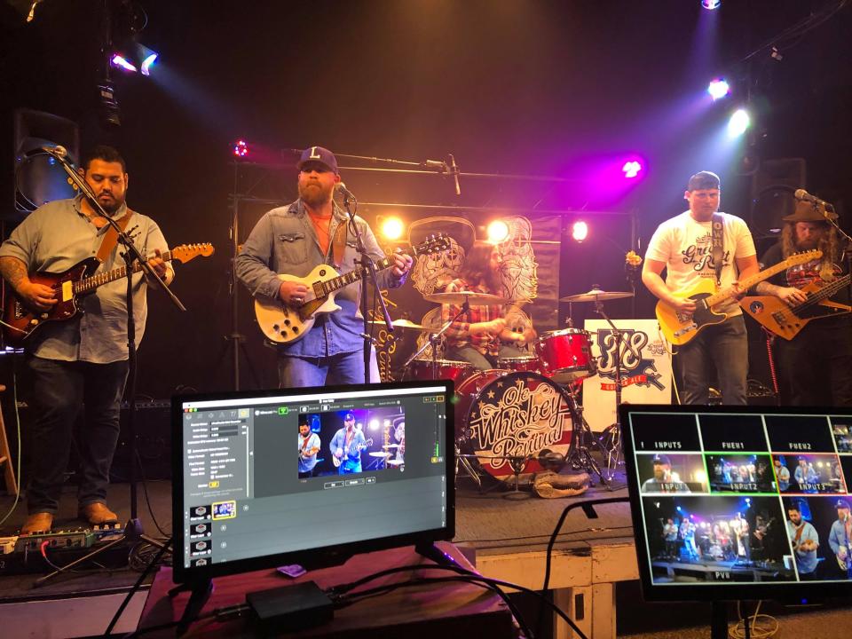 Fairfield Studio, Young Pros Entertainment, and Scott Floyd Crain partnered to produce the Shreveport Live Aid events. The series was created to offer the studio for free to allow musicians and entertainers to live stream shows as fundraisers. (Pictured: Ole Whiskey Revival)