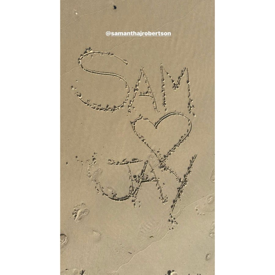 Jay Cutler Shares Sweet Message in Sand to GF Samantha Robertson