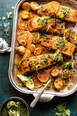 Sheet Pan Salmon with Citrus Avocado Salsa