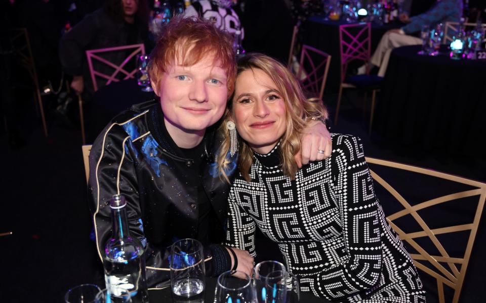 Ed Sheeran with his wife Cherry Seaborn at last year's Brit Awards - JMEnternational