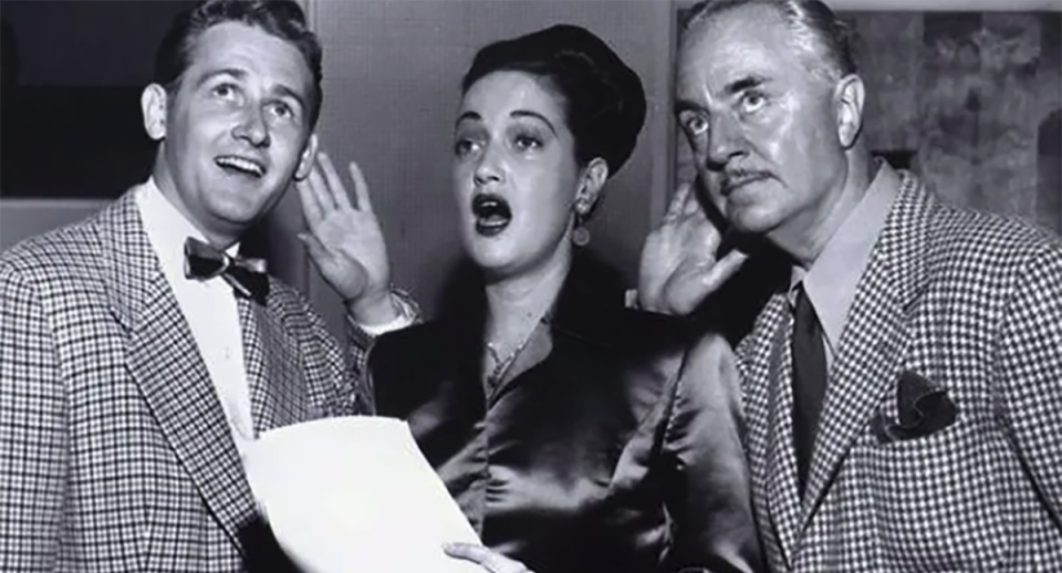 Alan Young and his co-stars on the radio in the 1940s