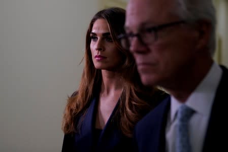 Former White House Communications Director Hope Hicks arrives for a closed door interview before the House Judiciary Committee on Capitol Hill