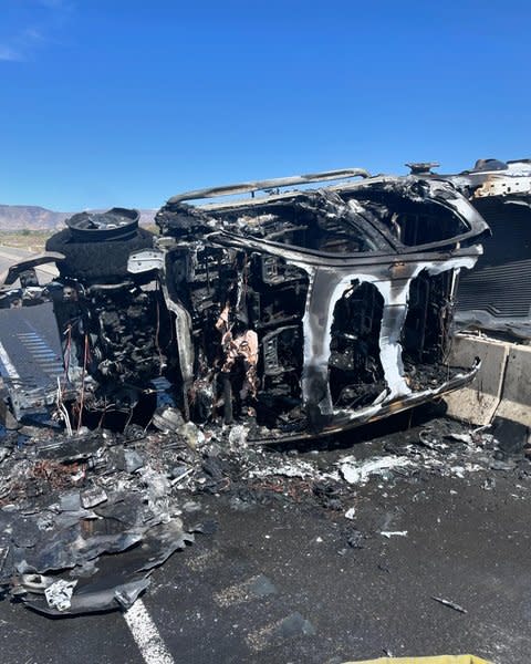 Officials with Hurricane Valley Fire & Rescue responded to a car crash on Tuesday afternoon that left one car in flames. Officials said there were two occupants, but both were able to get out of the car on their own and all patients at the scene refused transportation to the hospital. (Hurricane Valley Fire & Rescue)