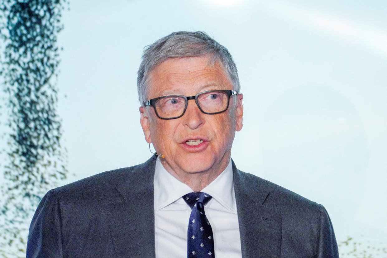 Bill Gates speaks at the Oslo Energy Forum, which is held at Oslo City Hall, Norway February 14, 2023. NTB/Ole Berg-Rusten via REUTERS THIS IMAGE HAS BEEN SUPPLIED BY A THIRD PARTY.  NORWAY OUT. NO COMMERCIAL OR EDITORIAL SALES IN NORWAY