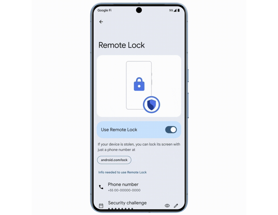 Android's new Remote Lock feature which enables users to more easily lock their device after it has been stolen or is missing