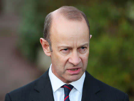 Henry Bolton, the leader of UKIP (United Kingdom Independence Party) gives a statement in Folkestone, Britain, January 22, 2018. REUTERS/Hannah McKay