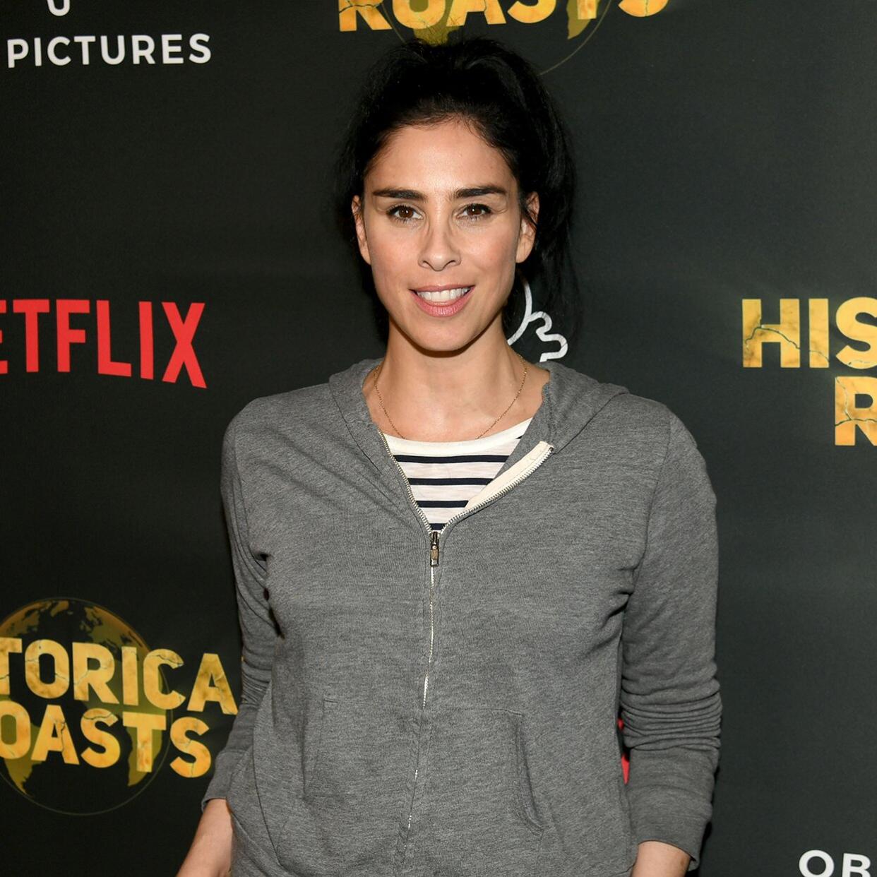 Sarah Silverman arrives at the premiere party for the OBB Pictures and Netflix Original Series "Historical Roasts"