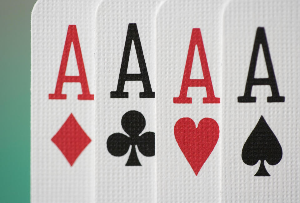 Extreme closeup of four aces