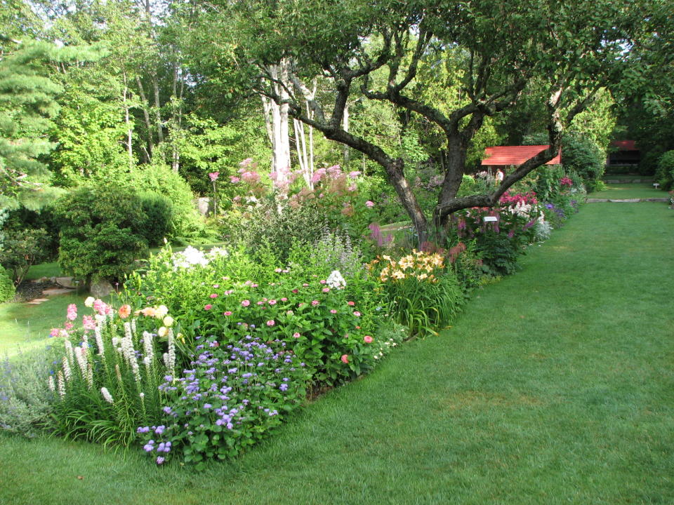 This 2010 image from the Mount Desert Land & Garden Preserve shows colorful flowers at Thuya Garden in Northeast Harbor, Maine. Thuya’s collection includes plants from renowned landscape designer Beatrix Farrand, who created the nearby Abby Aldrich Rockefeller Garden, a privately owned garden that’s open to the public just a few days a year. (AP Photo/Mount Desert Land & Garden Preserve, Jason Ashur)