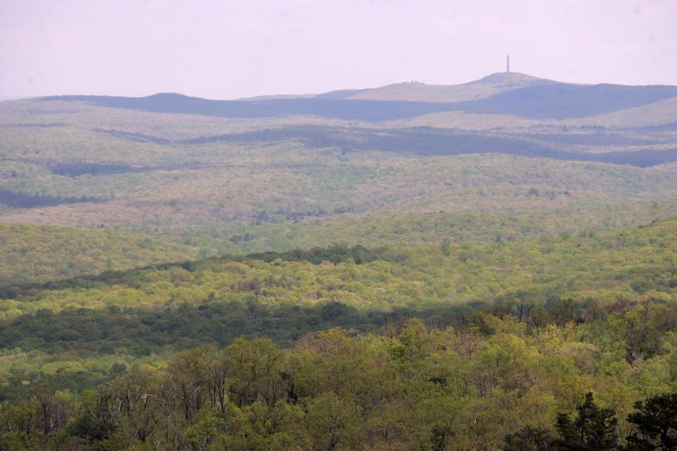 High above the Kittatinny Mountains in the Culver Lake Firetower, the High Point Monument can be seen between about four miles from Stokes State Forest and High Point State Park.