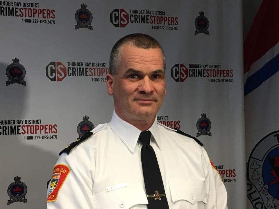 Ryan Hughes, deputy chief of the Thunder Bay Police Service, has been suspended, according to a statement by the chair of the police services board. (Heather Kitching/CBC - image credit)