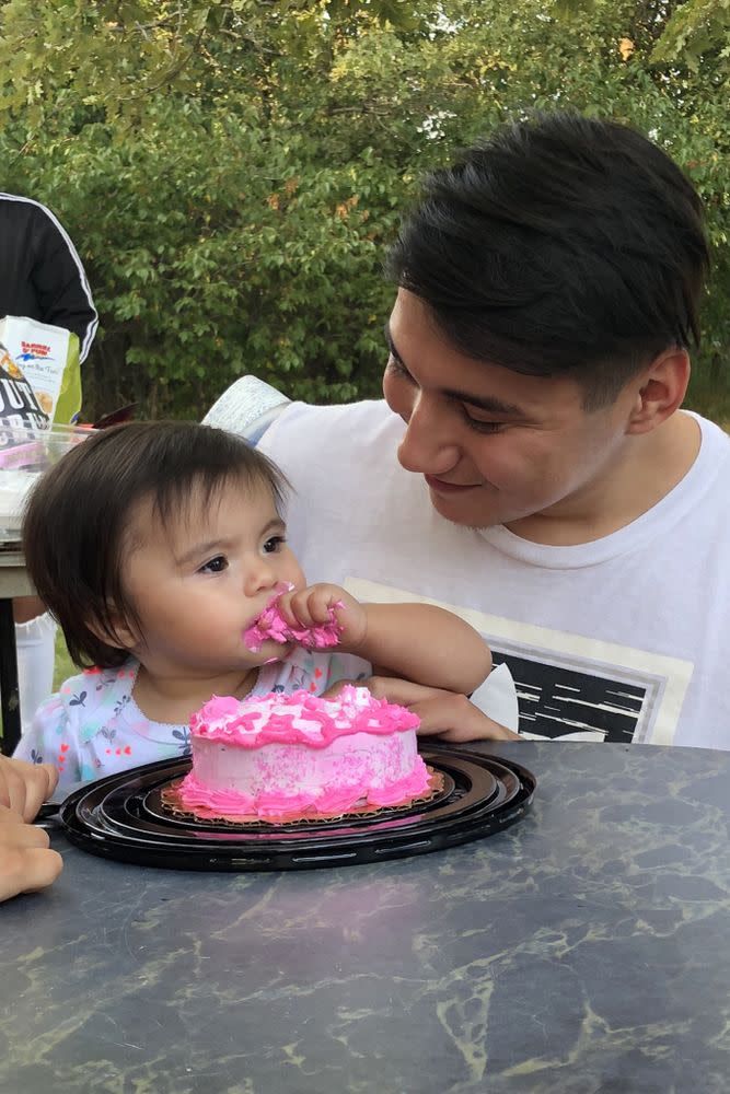 From left: Haisley Jo with her dad, Ashton Matheny