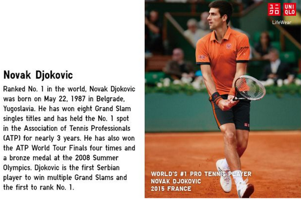 uniqlo novak djokovic