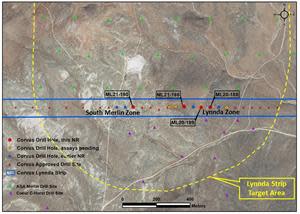 Location map for new Lynnda Strip drill holes, East Bullfrog District, Nevada