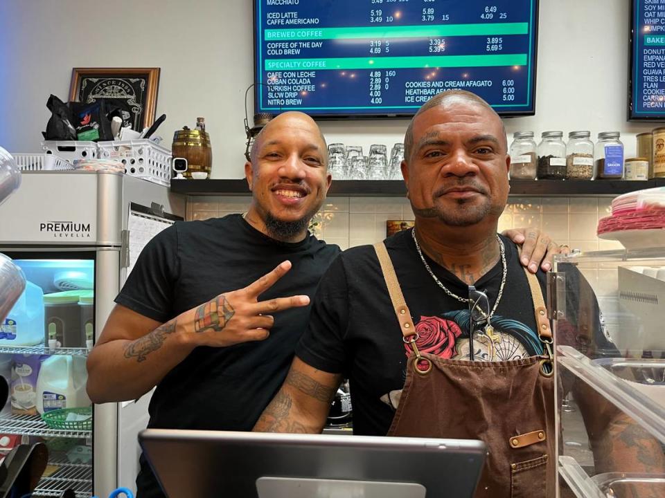 Tattoo artist Danny Lebron and Bill and Bob’s Coffee Bar owner Albert Jeanniton, who’s more widely known as Al Fliction from “Ink Masters.”
