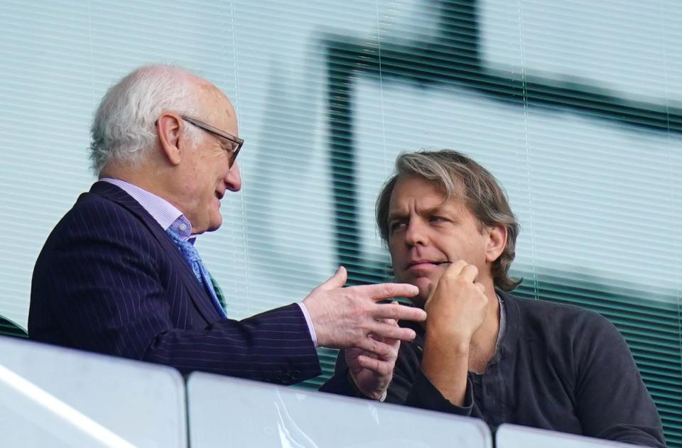 Todd Boehly, right, has replaced Bruce Buck, left, as Chelsea chairman (Adam Davy/PA) (PA Wire)